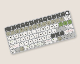 Autocollant gris forêt pour clavier pour clavier magique avec Touch ID, modèles A2449 ou A2450, décalcomanies pour clavier