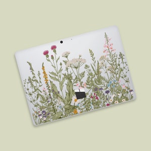 Nature&#39;s Blooms Transparent Surface Pro Skin ｜Floral Elegance Surface Decal | Colorful Meadow Surface Pro Skin | Decalque de arte com flores florescendo