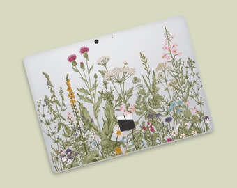 Nature's Blooms Transparent Surface Pro Skin ｜Floral Elegance Surface Decal | Colorful Meadow Surface Pro Skin | Blooming Flowers Art Decal
