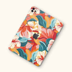 Tropical Flowers iPad Pro & iPad Air Skin | Vibrant Colors Floral Pattern iPad Decal | Bold Design iPad mini Skin | Cool Green iPad Cover