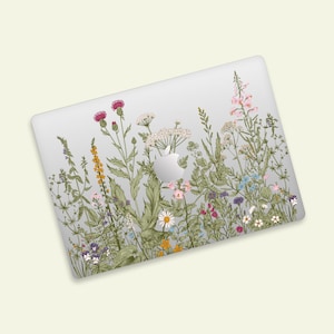Nature's Blooms MacBook transparante skin, Serene Leaf Design transparante MacBook Clear Skin, op de natuur geïnspireerd, zachtgroene MacBook Pro-stickers