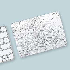 Topographic Lines Magic Trackpad Transparent Skin | Black or White Geometric Pattern Magic Trackpad Clear Skin | Minimalist iMac Accessory
