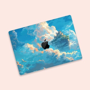 Skin per MacBook Castle In The Sky / Skin protettiva per MacBook in stile Ghibli / Decalcomania per MacBook in stile manga giapponese disegnato a mano, antigraffio
