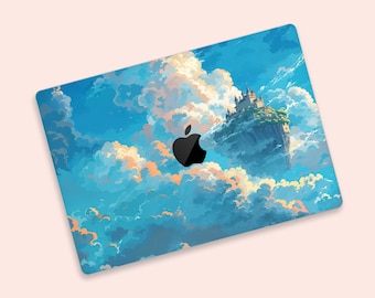 Castle In The Sky MacBook Skin | Ghibli Style MacBook Protective Skin | Japanese Manga Hand-drawn Style MacBook Decal, Anti-Scratch