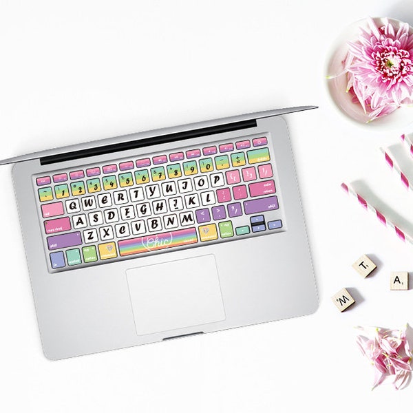 Rainbow keyboard Stickers Laptop keyboard Cover Vinyl MacBook keyboard Decal Air Skin kits MacBook Pro 15 Skin Decal MacBook touch bar 2017