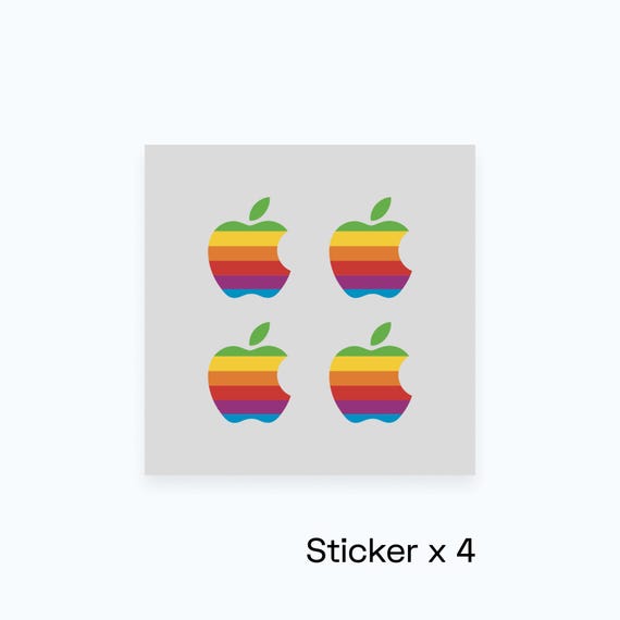 Retro Rainbow Apple Logo Sticker for iPhone | Vintage Retro Rainbow Apple Logo Sticker for iPhone | Vintage