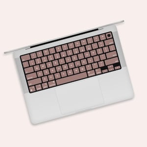 Aged Pink MacBook keyboard Stickers| Mauve Taupe Keyboard Stickers for Magic Keyboard | Minimalist Solid Color Apple Keyboard Decal