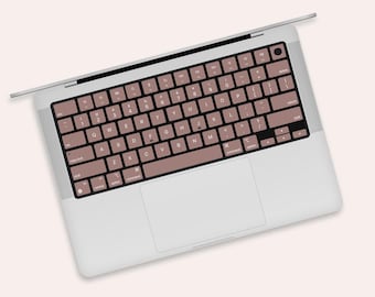 パステルピンクのキーボードステッカー | MacBookキーボード用デカール