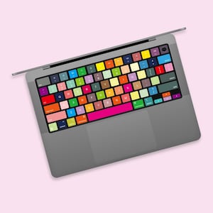 Stickers clavier MacBook avec blocs de couleurs vives – Sticker capuchon multicolore