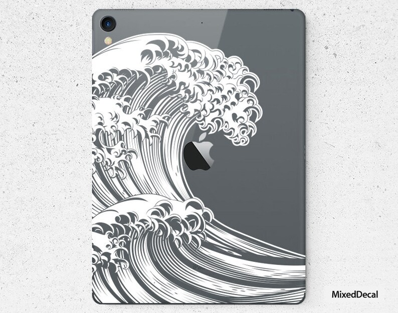 Great Wave iPad 7 Skin iPad Pro 10.5 Decal Sticker New iPad Pro Full Transparent decal Apple iPad Mini 4 sticker Mini 5 decals