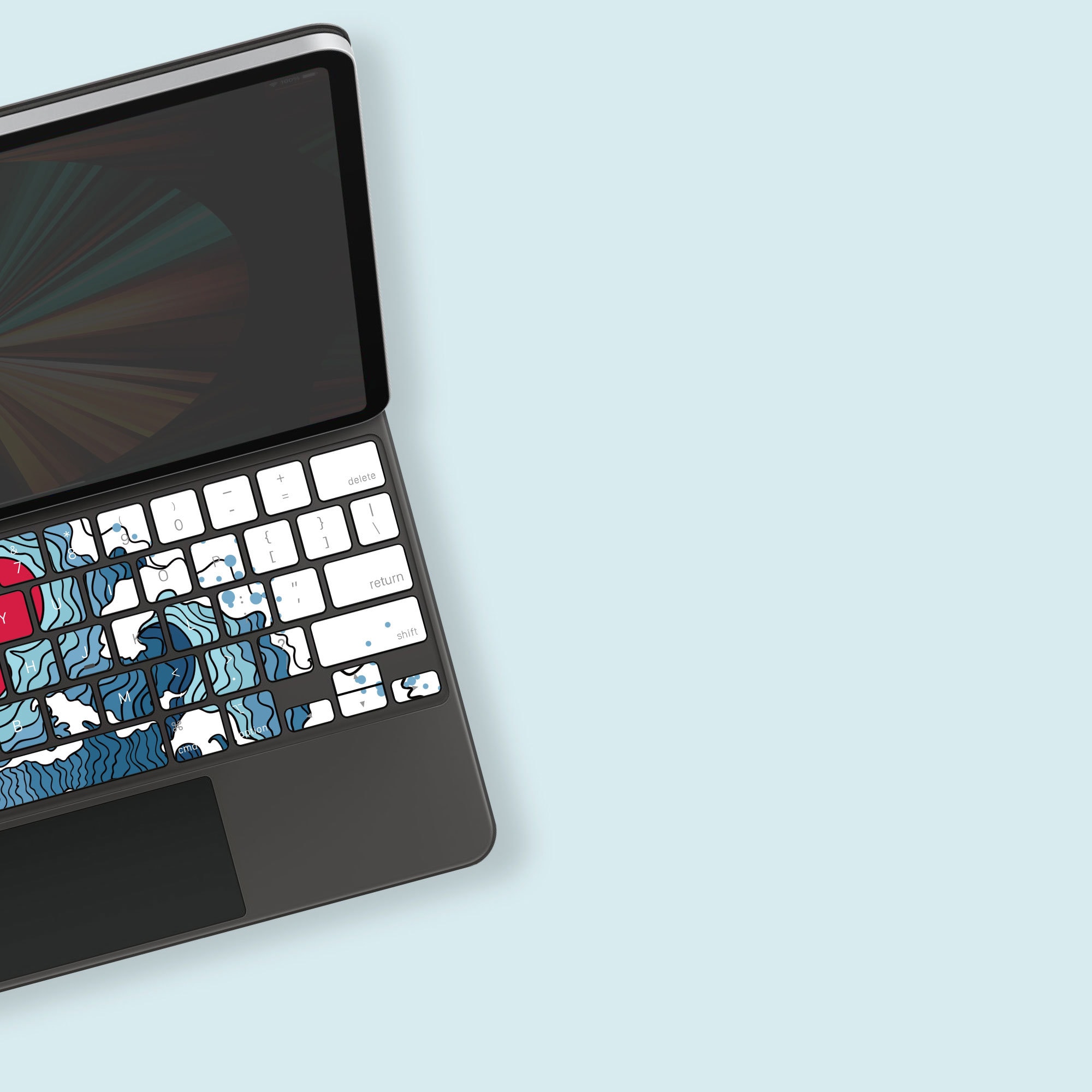 Modern Ukiyo-e Wave MacBook Keyboard Stickers | Japanese Art Wave ...