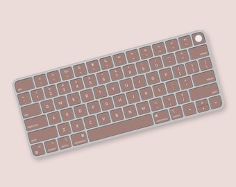 Sticker pour clavier avec motif rouge brunâtre clair pour Magic Keyboard avec Touch ID, modèles A2449 ou A2450, stickers pour clavier