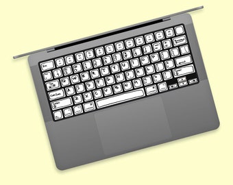 Kawaii Bold Lines Keyboard MacBook Keyboard Skin,MacBook Pro Keyboard Decal, Manga ,Easy Apply, 3M Adhesive,3M Material, Durable, Unique