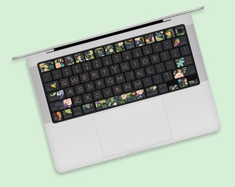 Dark Botanical MacBook Keyboard Skin, Floral Bird MacBook Keyboard Sticker, Nature MacBook Keyboard Decal Cover
