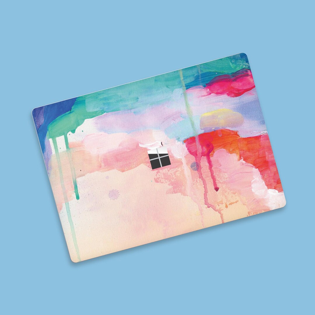 Computer Cover Color Samples Watercolor Splash Surface Laptop Skin | Vibrant Hues Microsoft Laptop ...