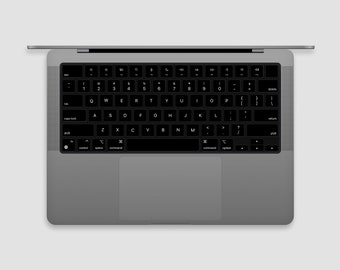 Schwarze MacBook Tastatur Aufkleber | Die einzelnen Aufkleber der Tastatur MacBook Air Vinyl Key’s Skin| MacBook M1 Chip Zubehör