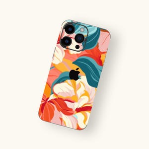 Vibrant Floral Design iPhone Skin | Modern Aesthetics Apple iPhone Decal | Energetic Pattern iPhone Skin | Retro Style iPhone Wrap