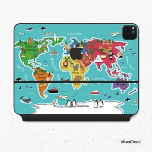 Tier Map Universe Vinyl Skin Aufkleber für Apple Magic Keyboard iPad Pro 12.9" iPad Pro 11 2020 Top and Bottom Skin