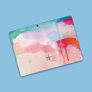 Skin para Microsoft Surface Pro com respingos de aquarela | Adesivo Dreamy Hues para Surface Pro | Envelopamento Fluid Painting para Surface Pro | Skin para Surface com cores vibrantes