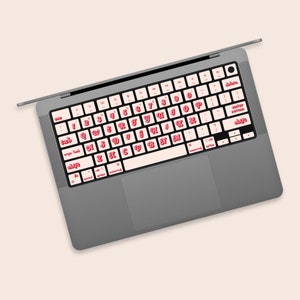 Pink Font Sweetheart Theme MacBook Keyboard Sticker | Romantic Pink Keyboard key's individual Stickers | Lively Love MacBook Key’s Skin