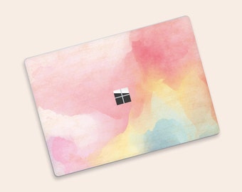 Skin pour Surface Laptop Go 12,4 po. Stickers pour ordinateur portable Microsoft Stickers roses, revêtement supérieur et inférieur