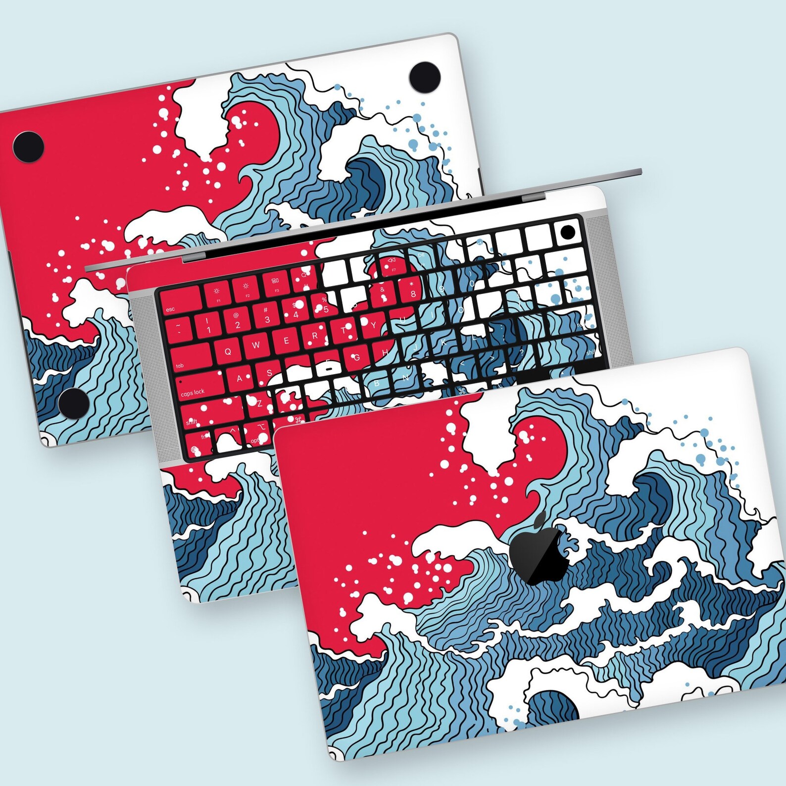 Japanese Ukiyo-e Style Ocean MacBook Skin | Wave Pattern MacBook Skin ...