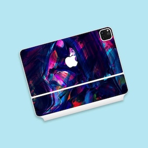 Liquid Light Illusion Magic Keyboard for iPad Pro Skin | Deep Purple and Blue Hues Abstract Art iPad Magic Keyboard Skin | iPad Accessory