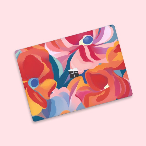 Floral Sound Microsoft Surface Laptop Aufkleber, auffälliges Design, florale Surface Book Skin, langlebiger Schutz für Surface Laptop