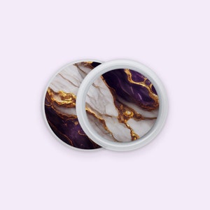 Purple Majesty AirTag Protective Skin | Gold Vein Marble Apple AirTag Skin | Purple Marble Apple Tracker Decal | Apple AirTag Accessory