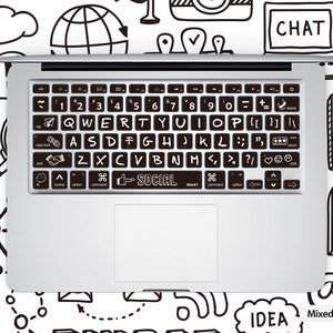 Social Keyboard Stickers Laptop MacBook Keyboard Decal MacBook Air Sticker Keyboard Skin cover MacBook Pro stickers MacBook Air kits Skin