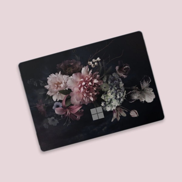 Neue Microsoft Surface Go Dark Flower Cover Surface Aufkleber Schutzhaut Surface Go Skin Surface Go 2 Cover Surface Go 3 Vinyl Sticker
