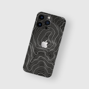 Topographic Design iPhone Clear Skin | Contour Lines iPhone Transparent Skin | Geometric Pattern iPhone Decal | Minimalist Art iPhone Wrap