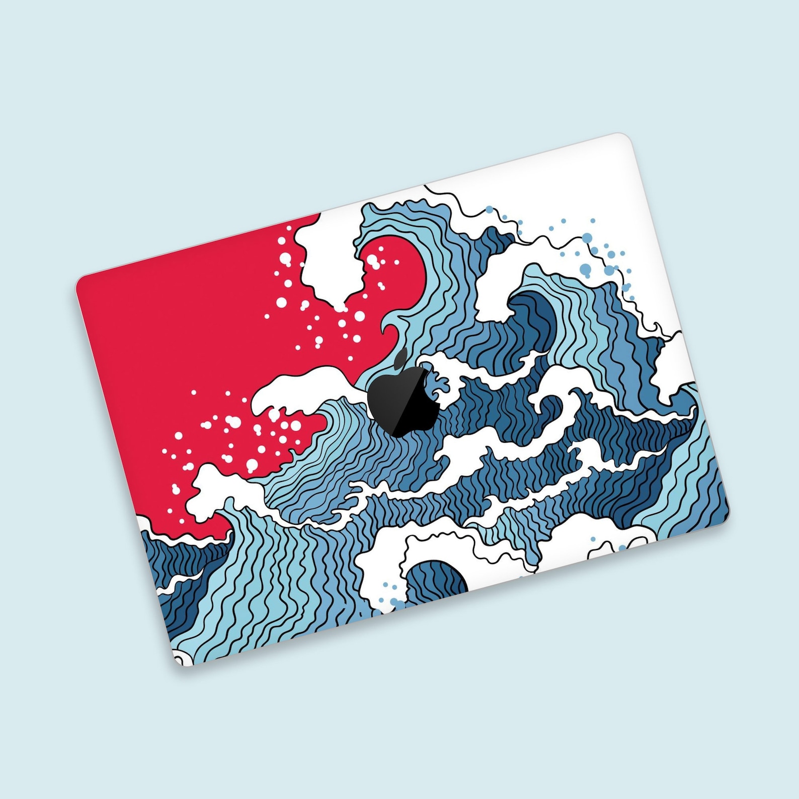 Japanese Ukiyo-e Style Ocean MacBook Skin | Wave Pattern MacBook Skin ...