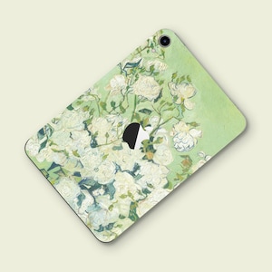 White Rose iPad Skin iPad Pro 12.9 Decal iPad Air 4 Back Skin iPad Back Decal iPad Skin Green