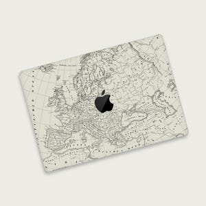 Europese Atlas-kaartontwerp MacBook Skin |  Antieke cartografie MacBook-sticker | Klassiek Atlas Design Design MacBook-omslagdoek - geleerde collectie