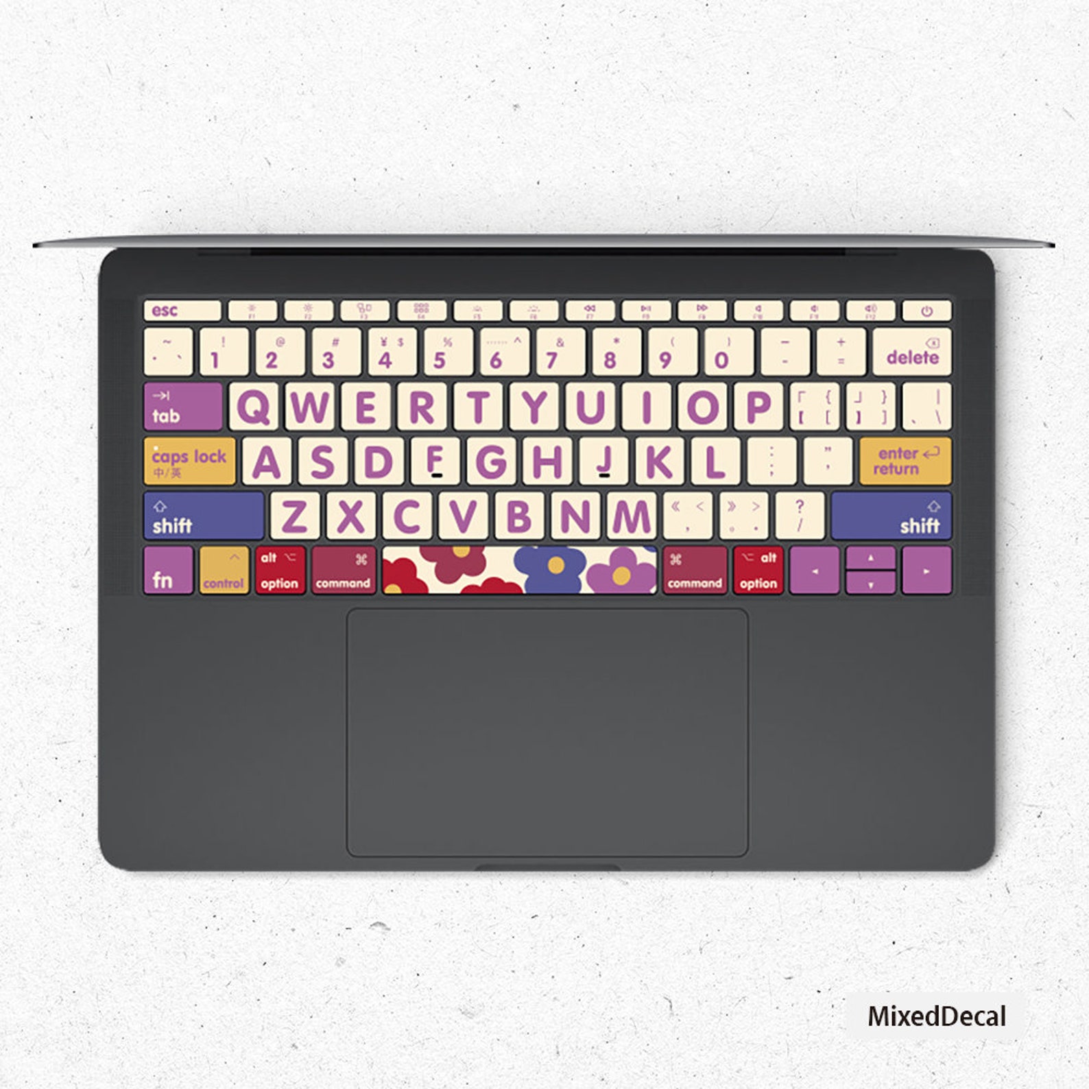 Purple Flower Keyboard Stickers Laptop Keyboard Cover Vinyl Etsy