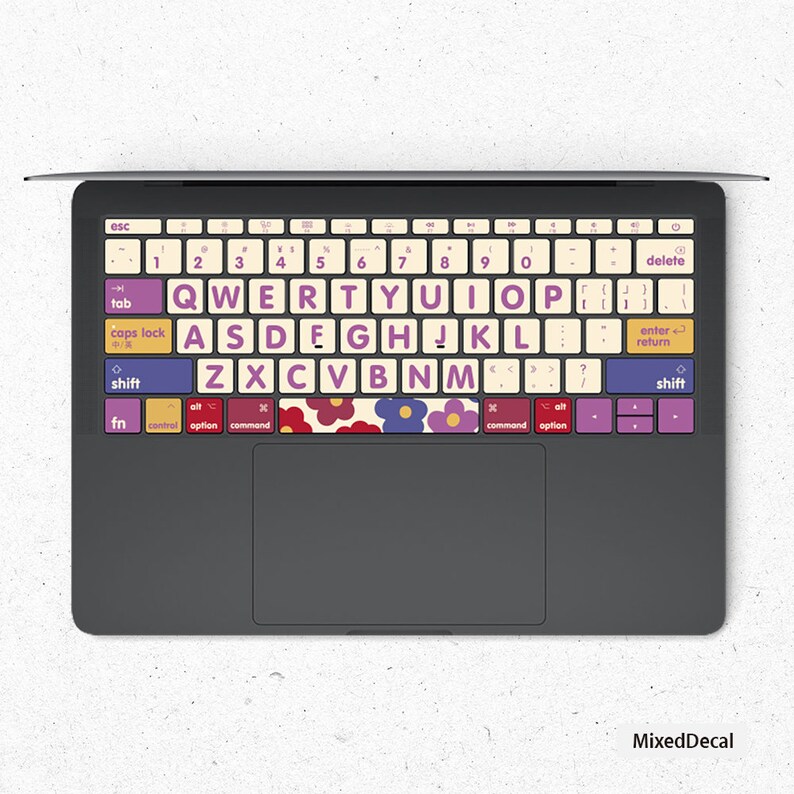 Purple Flower Keyboard Stickers Laptop Keyboard Cover Vinyl Etsy