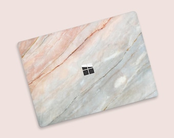 Subtle Pink and Gray Marble Surface Laptop Skin