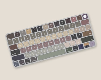 Stickers clavier marron pour Magic Keyboard avec Touch ID, modèles A2449 ou A2450, stickers pour clavier