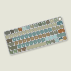 Retro Color Scheme Keyboard Sticker for Magic Keyboard with Touch ID Model A2449 or A2450, Keyboard Decals