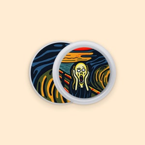 Scream Art Apple AirTag Skin | Iconic Munch Painting Adaptation AirTag Decal | Masterpiece Artistic AirTag Protective Wrap, Anti-Scratch