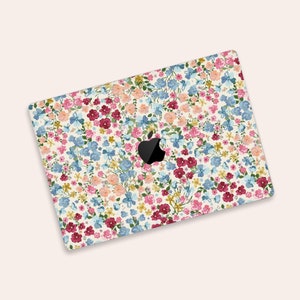 Funda protectora para MacBook Air con estampado floral colorido / Calcomanía para MacBook Pro con tema de flores de primavera vintage / Funda para MacBook con diseño floral elegante