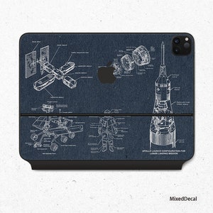 Astronaut Universe Vinyl Skin Decal for Apple Magic Keyboard iPad Pro 12.9&quot; iPad Pro 11 2020 Top and Bottom Skin