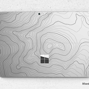 Diseño topográfico Surface Pro Clear Skin / Líneas de contorno Surface Go Clear Skin / Patrón geométrico Surface Pro Clear Skin