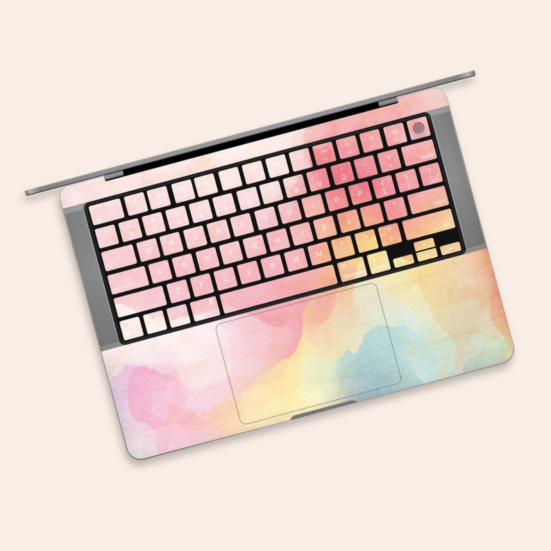 Housse rose pour MacBook Pro Touch 16 pour MacBook Pro 13 Housse supérieure et inférieure pour ordinateur portable en vinyle de protection pour MacBook Air image 5