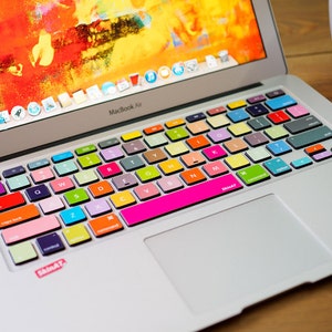 Retro Keyboard Stickers MacBook Air Skin MacBook Keyboard Decal MacBook Pro 15 kits Skin Touch Bar 2017 Laptop Keyboard Stickers Mac Decal image 5