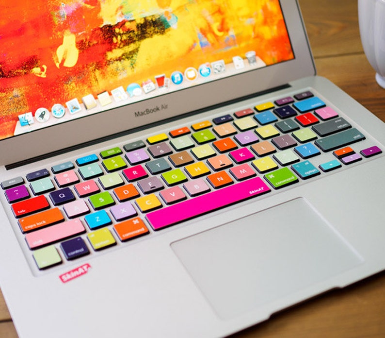 Retro Keyboard Stickers MacBook Air Skin MacBook Keyboard Decal MacBook Pro 15 kits Skin Touch Bar 2017 Laptop Keyboard Stickers Mac Decal image 5