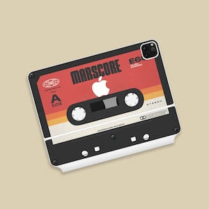 Custodia protettiva per tastiera magica per iPad con cassetta classica retrò / Decalcomania per tastiera magica con nastro retrò per iPad / Accessorio per iPad a tema musicale vintage
