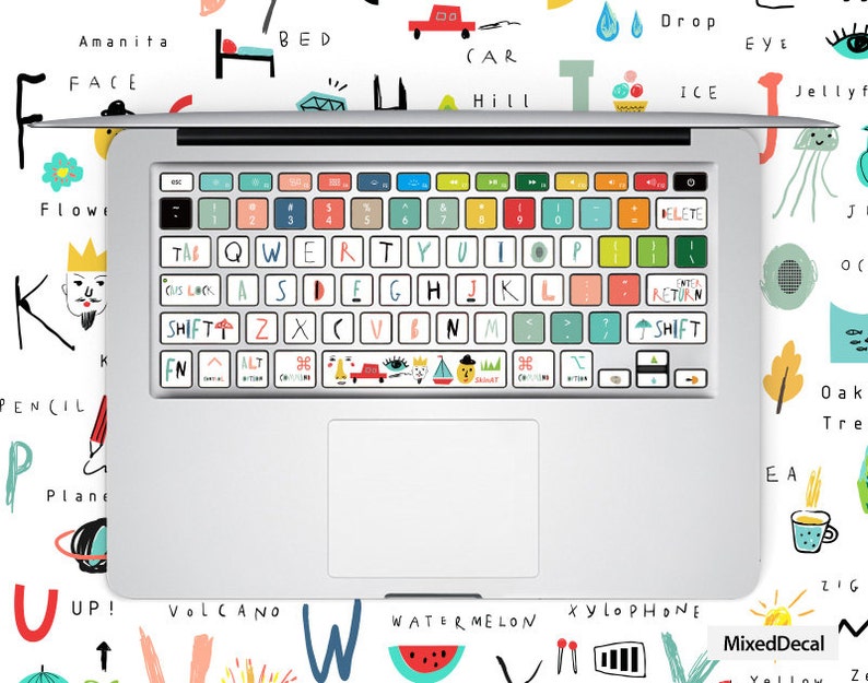 White Cute Skins Keyboard Stickers Laptop MacBook Keyboard Decal MacBook Air 13 Sticker MacBook Pro 16 stickers MacBook Pro 13 kits Skin image 4