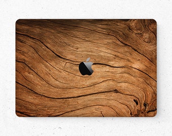 Wolf in the Woods Walnut Wood Macbook Wood Cover Mac Skin for gift for Apple Mac Air Pro 11 12 13 15 16 inch Minimal